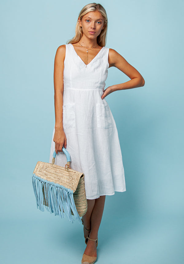 White linen summer dresses for women ...